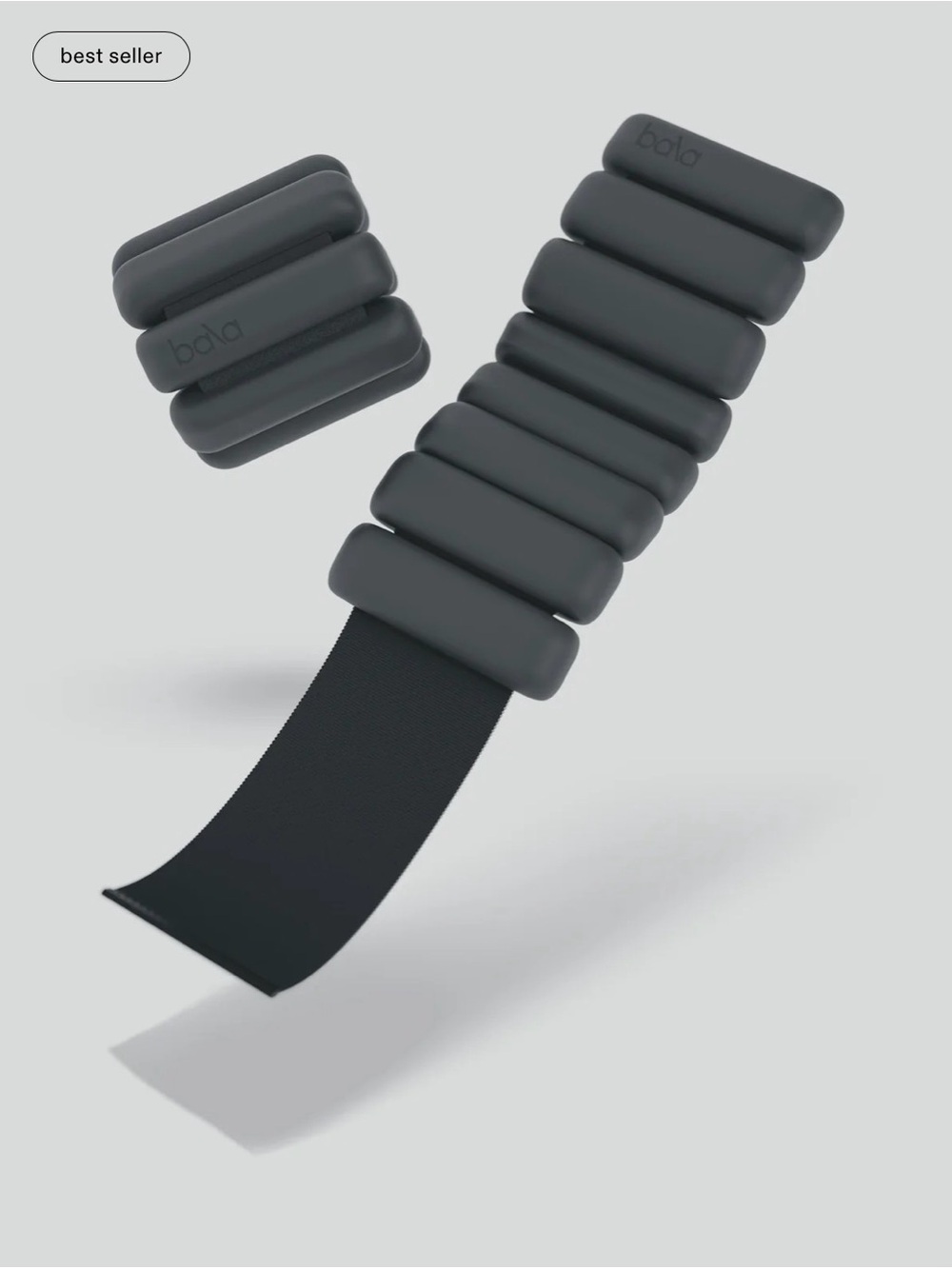 2 LB Bala Wearable Wrist/Ankle Weights - Set - Color - Jet - workout weights